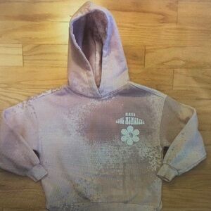 Kids Pink Tie-Dye Hoodie with Graphic Flower